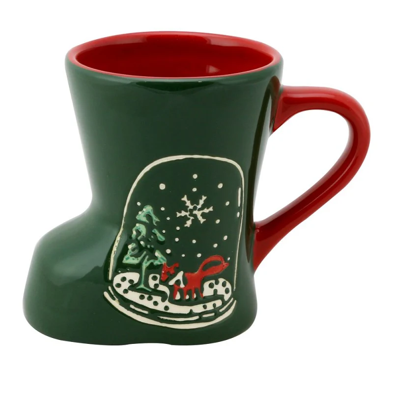 4 asst Organic Christmas Texture Boot Beer Mugs, Set of 4 - Image 3