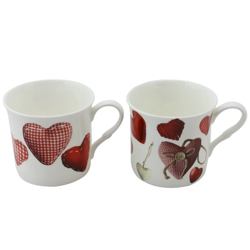 4 asst Stitch Heart Mugs, Set of 4 - Image 2