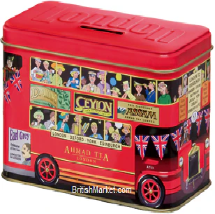 Ahmad London Bus Tea Caddy/Money Box with 20 English Breakfast tea bags. - Image 3