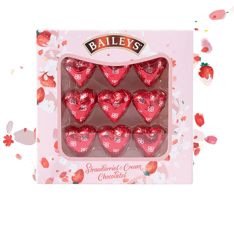 Baileys Strawberry and Cream Chocolate Hearts 90g