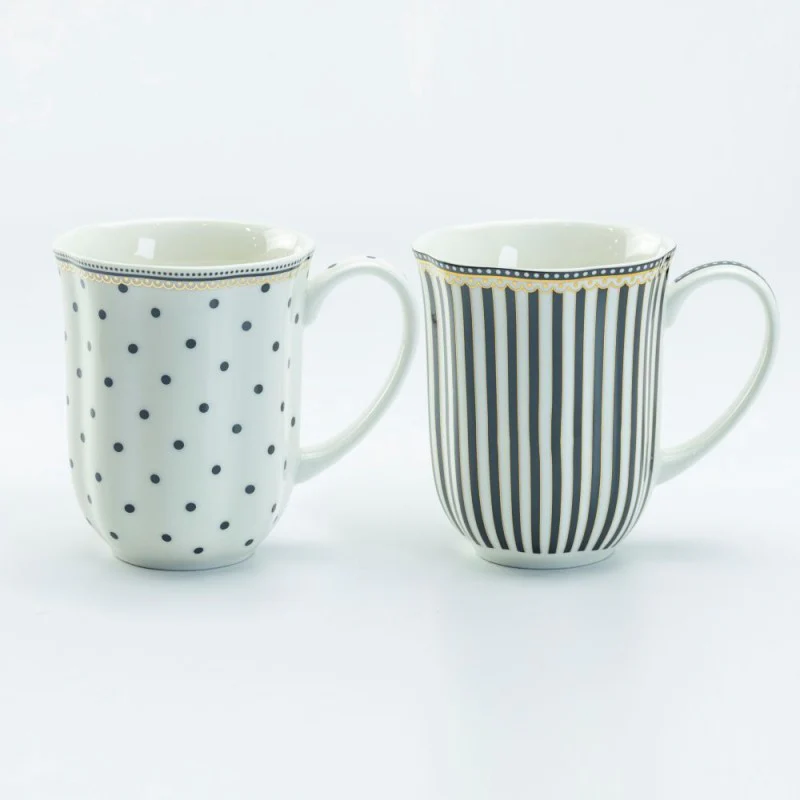 Black Josephine Coffee Mugs. S/4