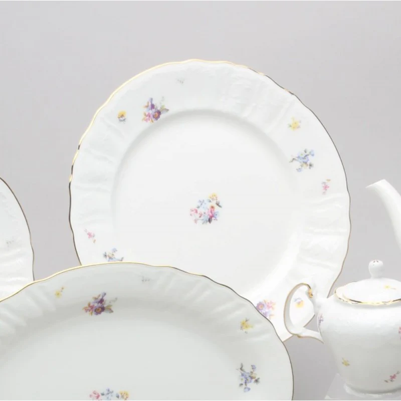 Bone China Anna Garden Embossed Scallop Salad Plates, Set of 4