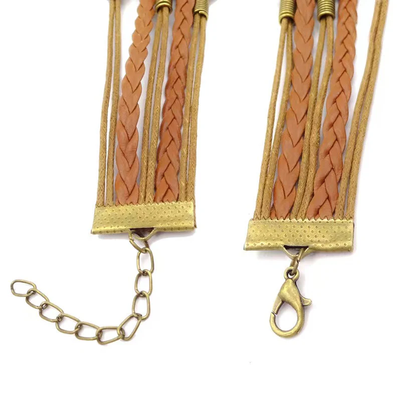 Brown Leather Union Jack Bracelet - Image 2