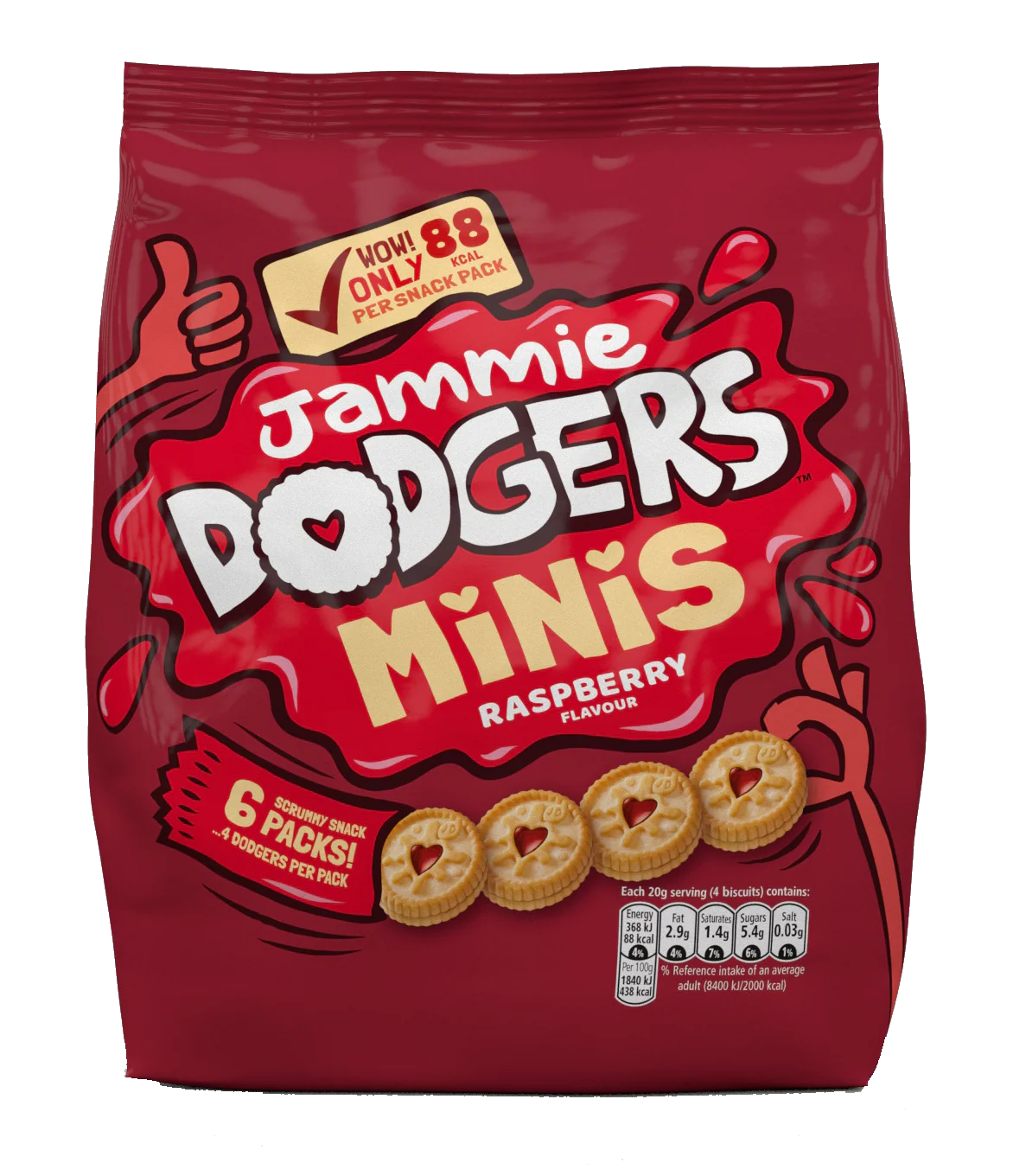 Burton's Jammie Dodgers Minis Multi Pack - 6 bags of 4 Jammie Dodgers