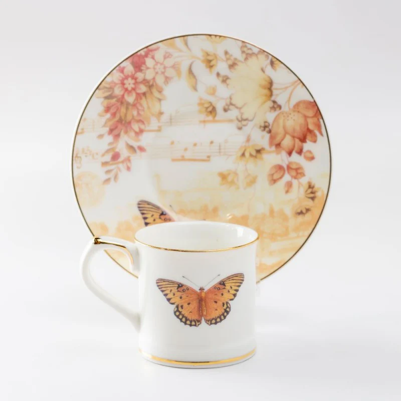 Autumn Butterfly Demi Cups and Saucers, S/4 Gift Boxed - Image 3