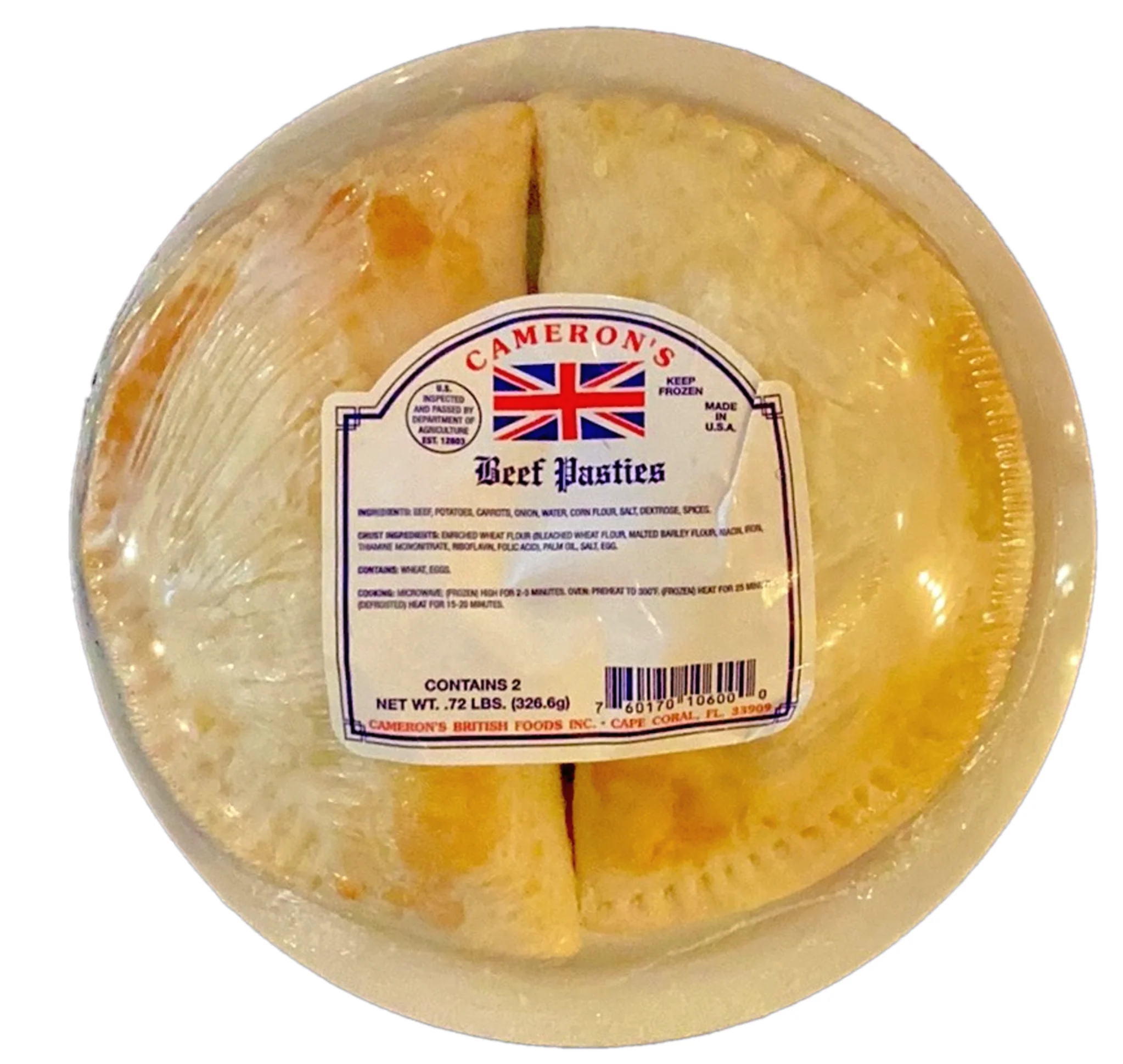 Cameron's Beef Pasties 2 Pack. 1lb Ship Weight ($7.47 Per Pasty)