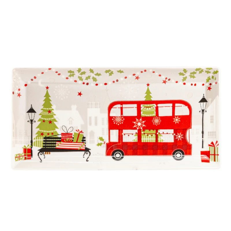 Christams Tree/Bus Serving Tray, S/4