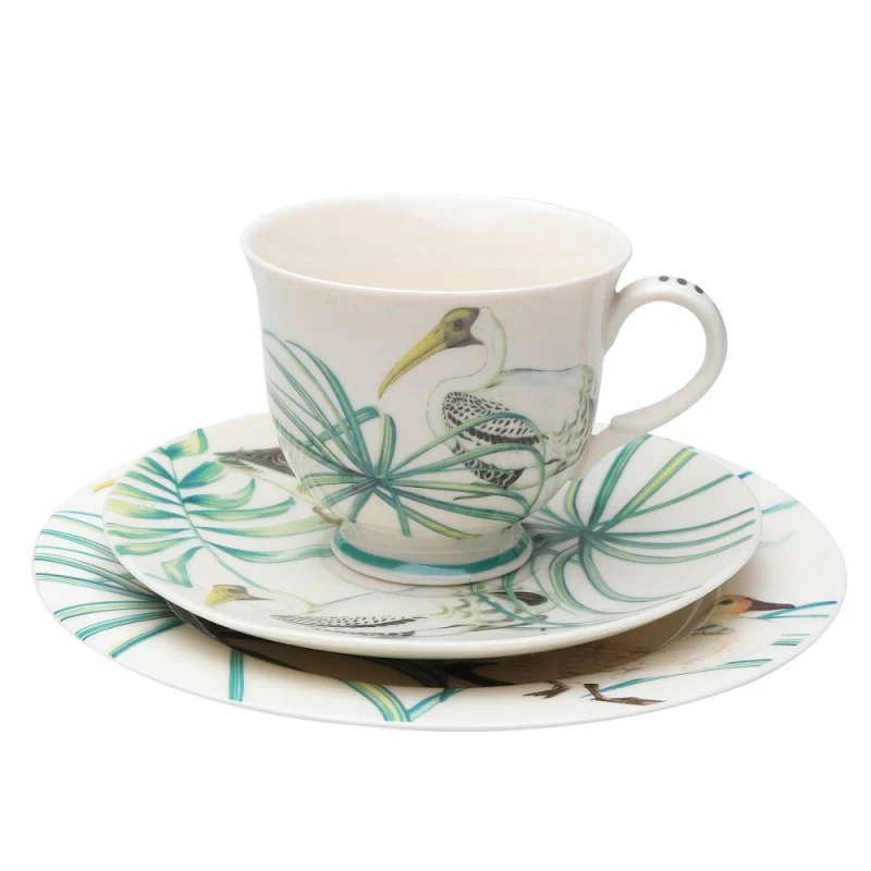 Lakeside Bird Cup with Saucer.Set of 4