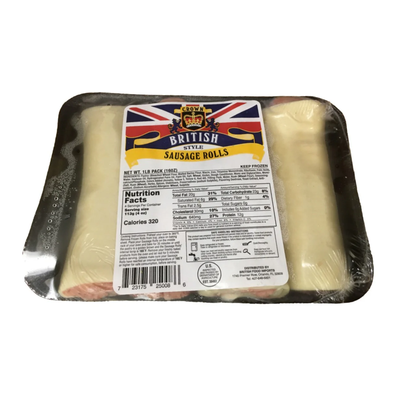 Crown Sausage Rolls 4 pack. 1lb Ship Weight