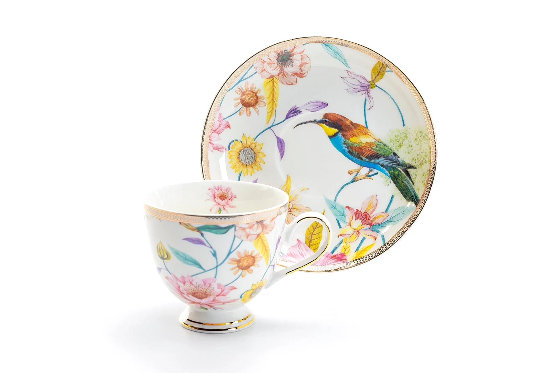 Daisy and Bird Scallop Teapot - Image 2