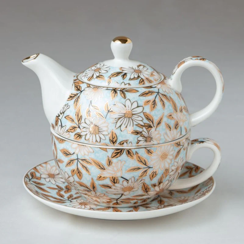 Dusty Blue 4 Piece Tea for One Gift Boxed