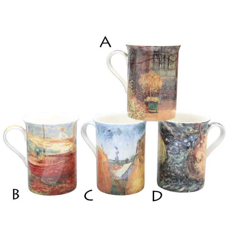 Pattern - Euro Impressions Bone China Mugs. Set of 4