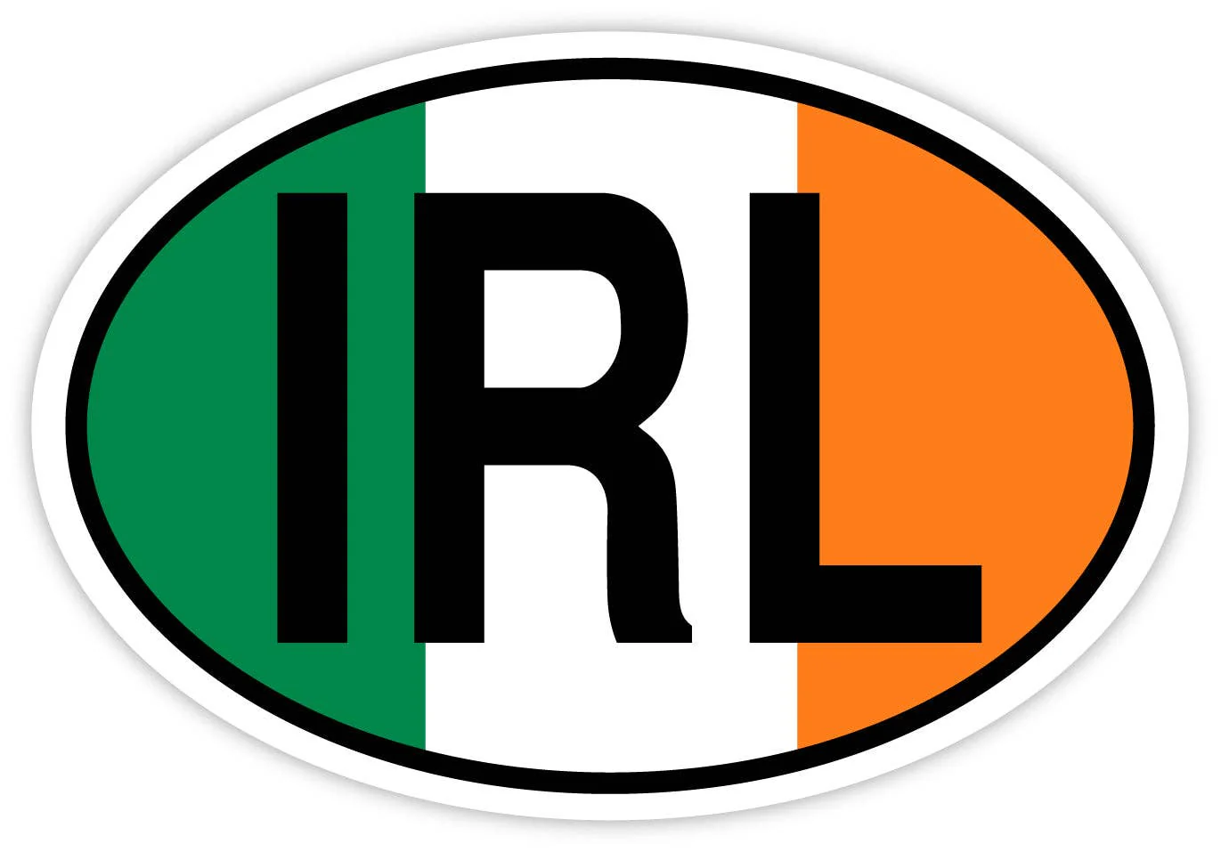 Eurostick - Ireland Tricolour Flag IRL Oval Sticker
