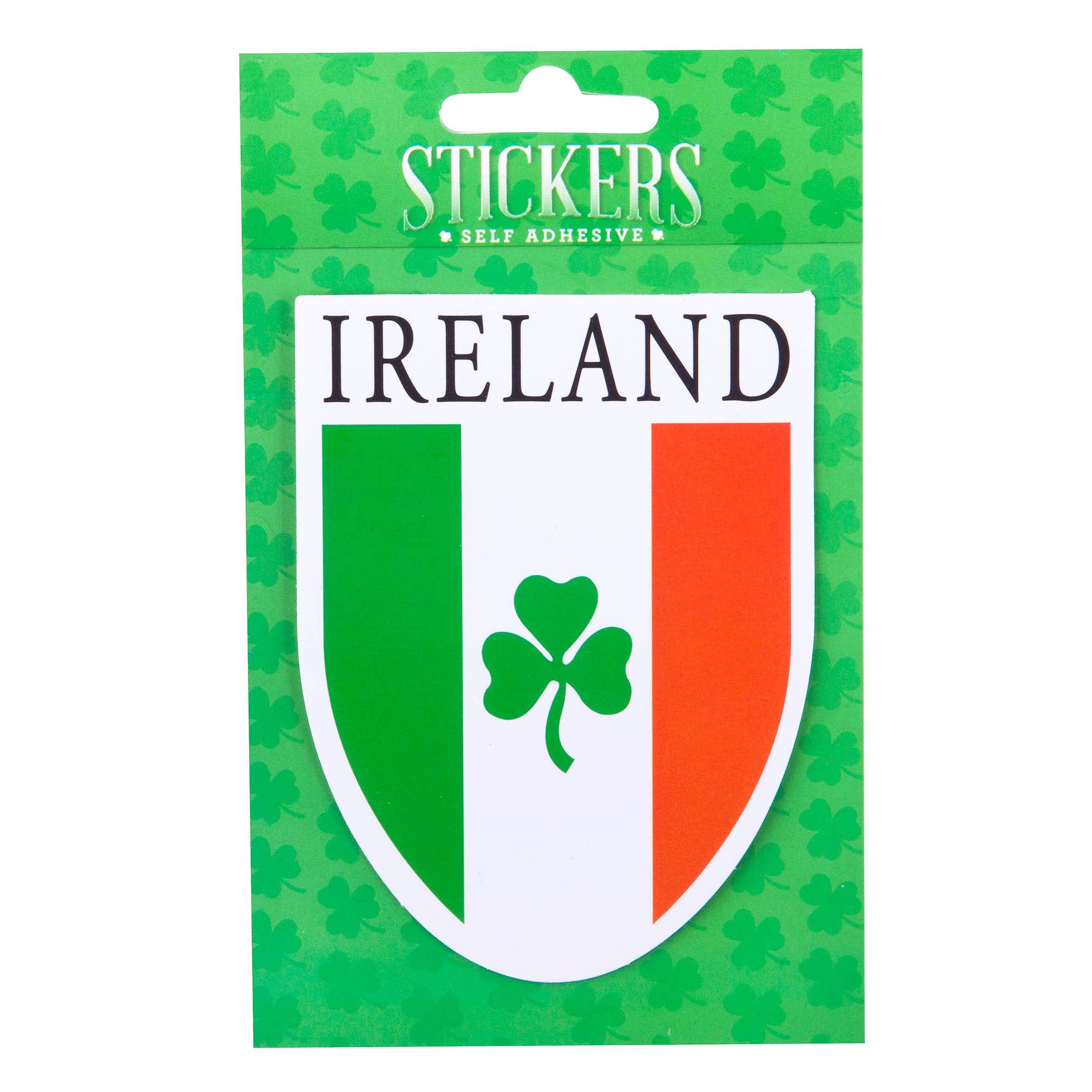 Eurostick - Ireland Tricolour Shamrock Shield Sticker