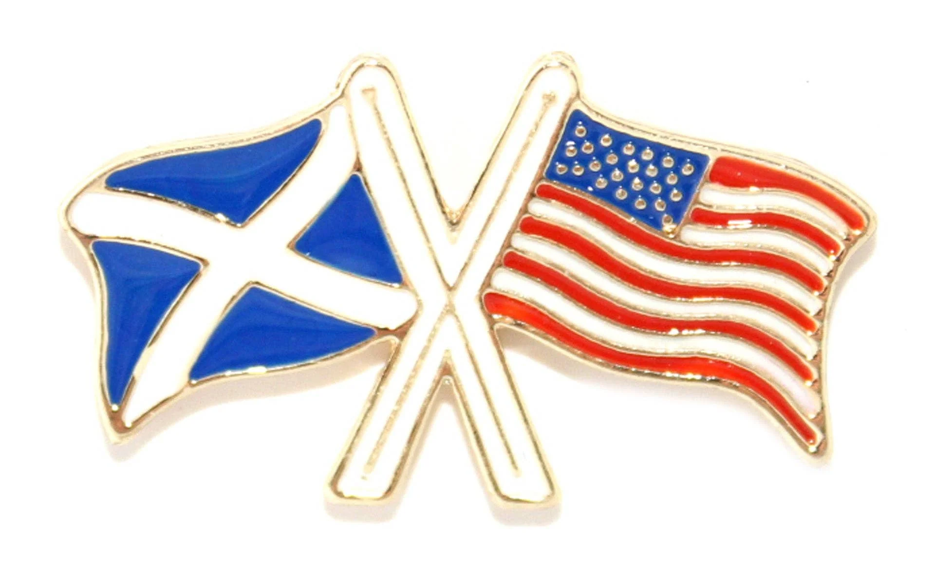 Eurostick - Scotland and USA Cross Flags Pin Badge