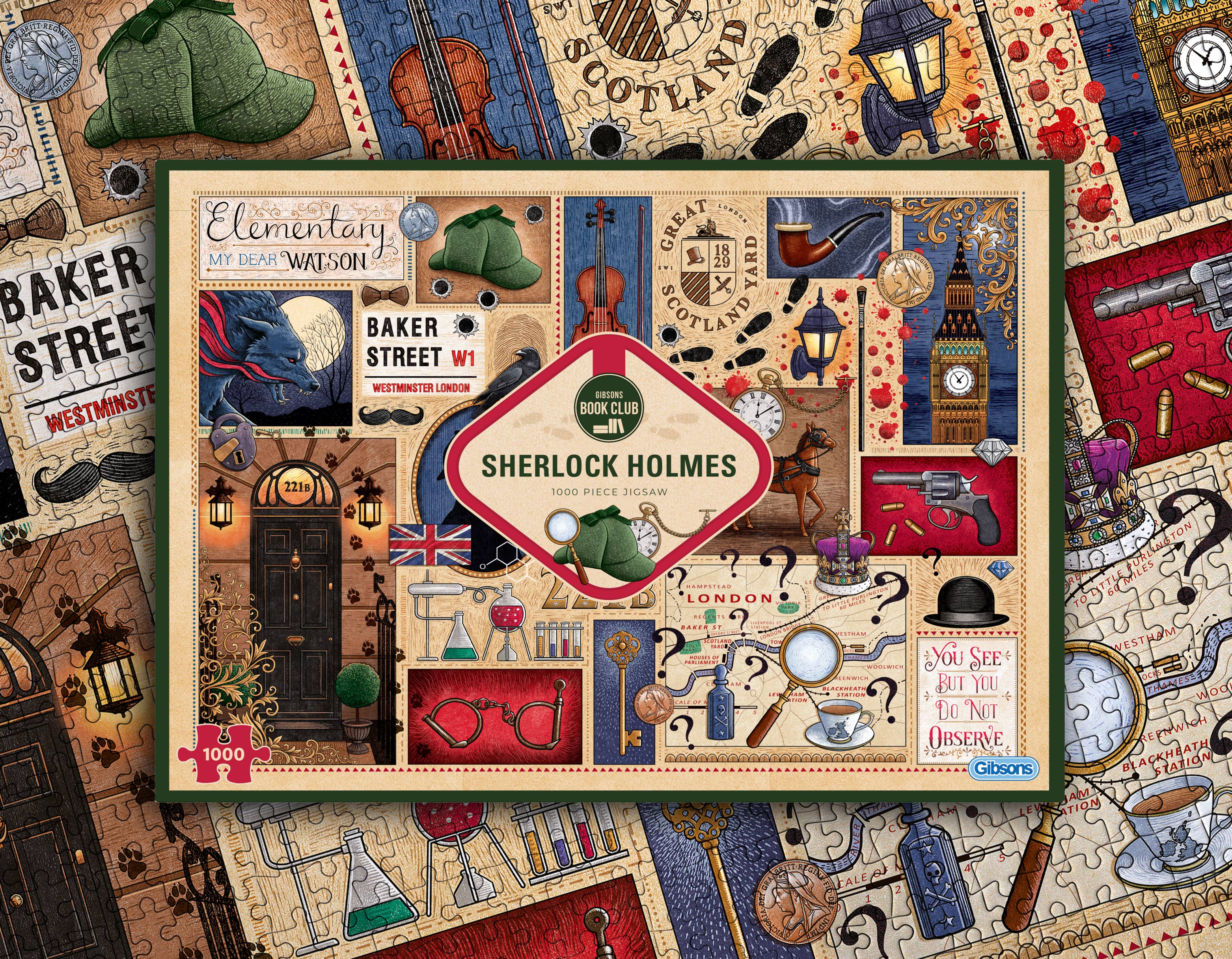 Gibsons Games Inc - Sherlock Holmes - Book Club 1000 Piece Jigsaw Puzzle - Image 2