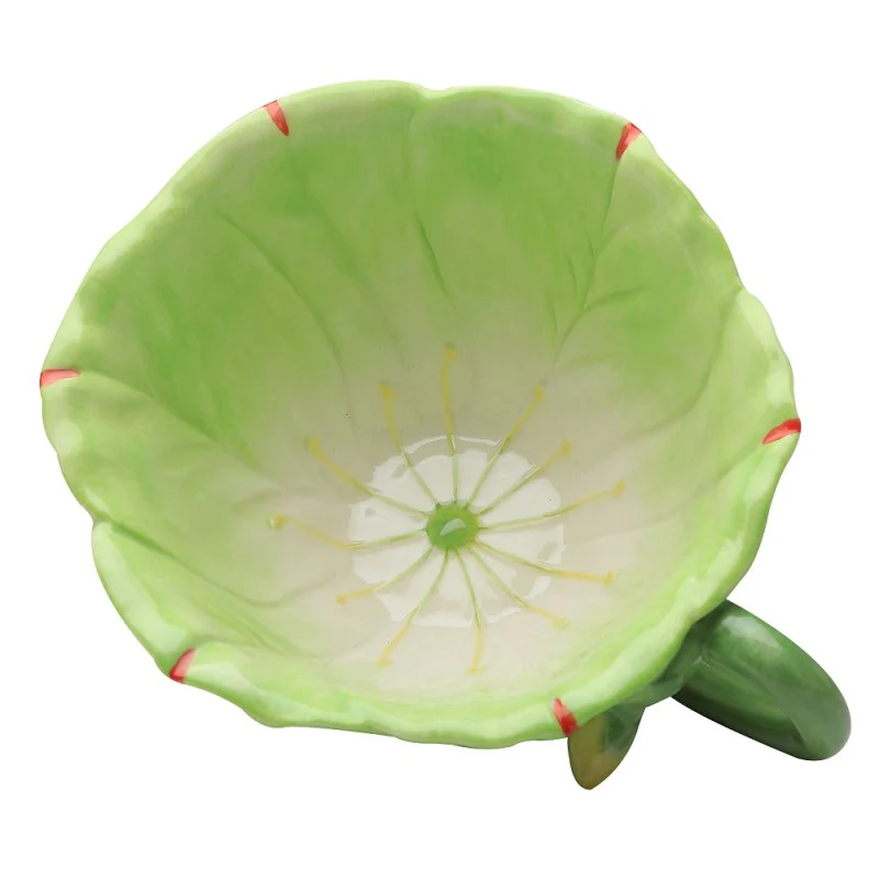Green/Pink Hand Crafted Latte Cups, Set of 2 - Image 2