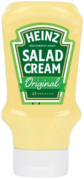 Heinz Salad Cream, Squeezy bottle top down. 425g/15oz