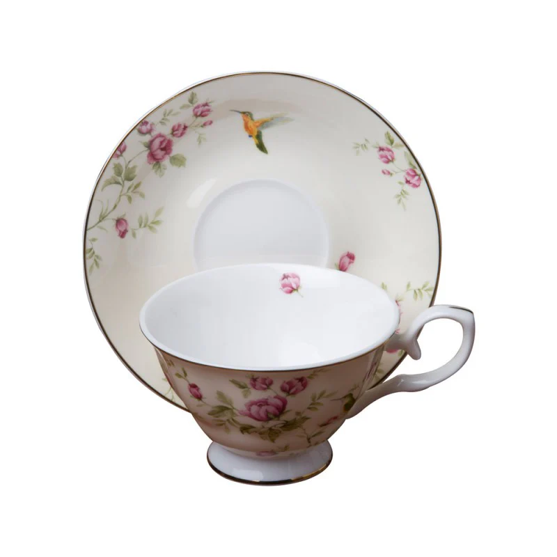 4 Set Hummingbird Cups and Saucers