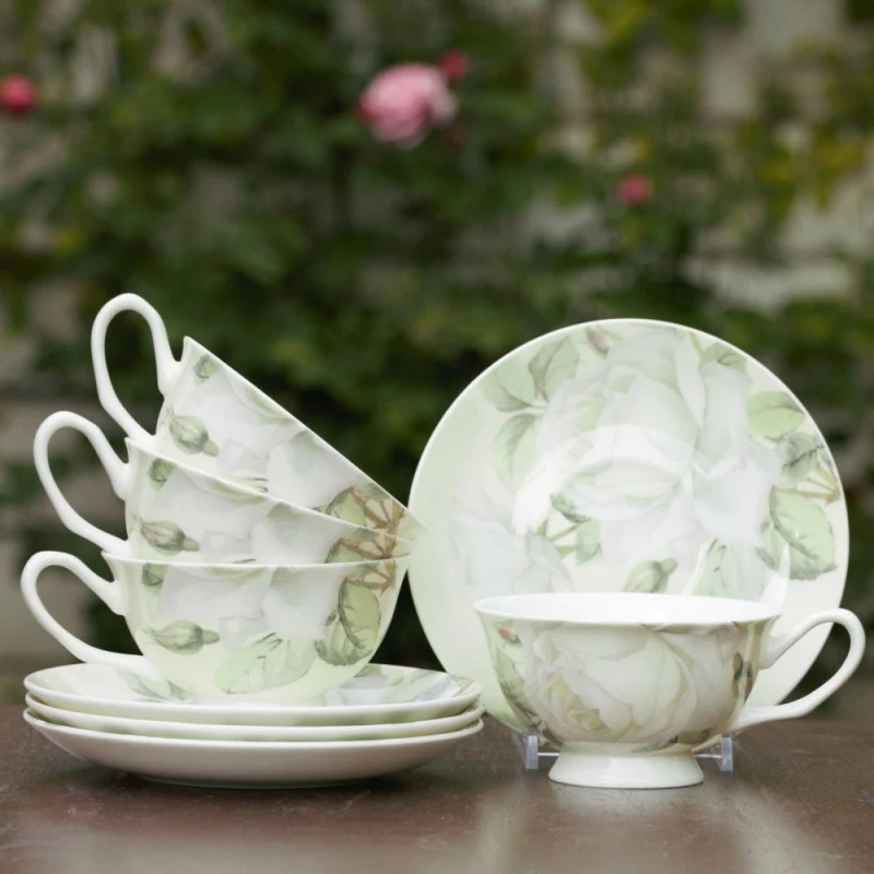 Iceberg Cups and Saucers Set, Set of 4