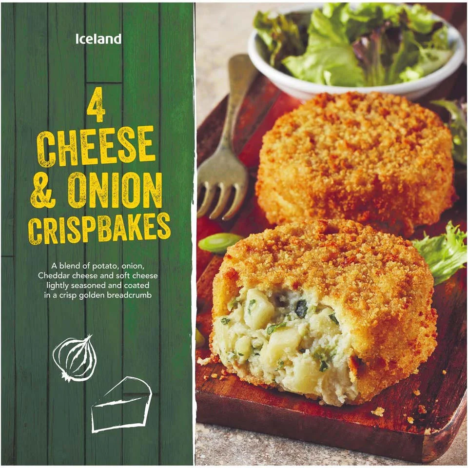 Iceland Cheese and Onion Crispbake 4 Pack - 1/2lb Ship Weight