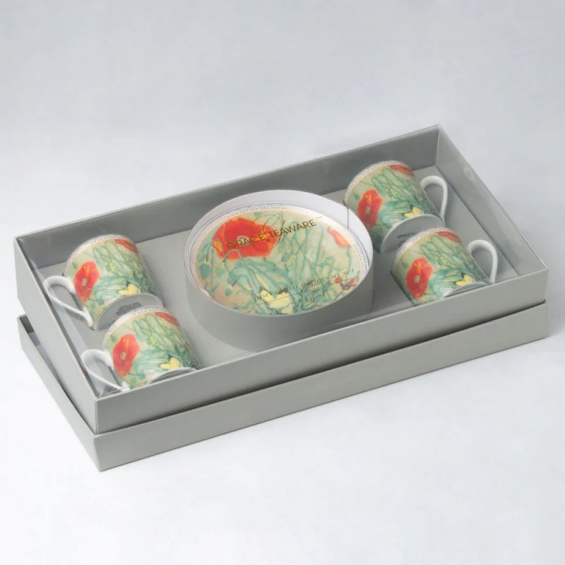 Impression Sunflower Espresso Cups and Saucers, Set of 4 Boxed - Image 2