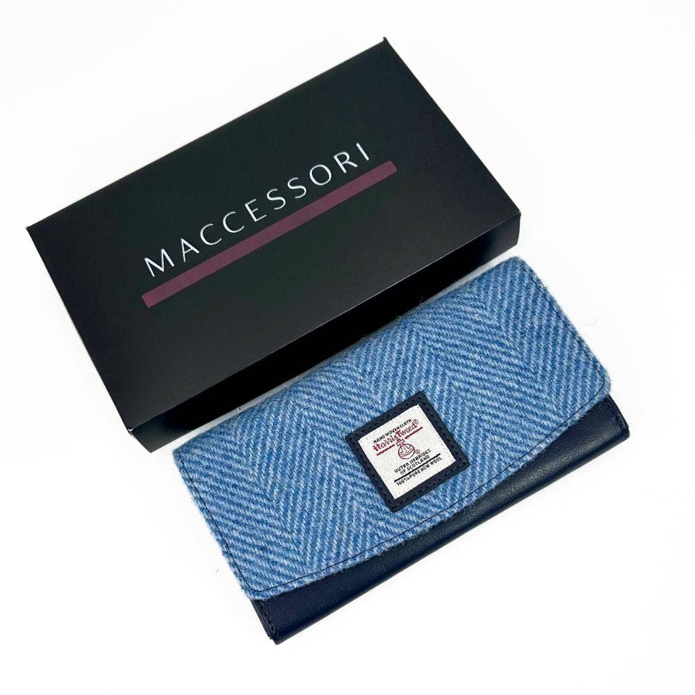 maccessori - Harris Tweed Ladies Envelope Purse Sky Blue - Image 2
