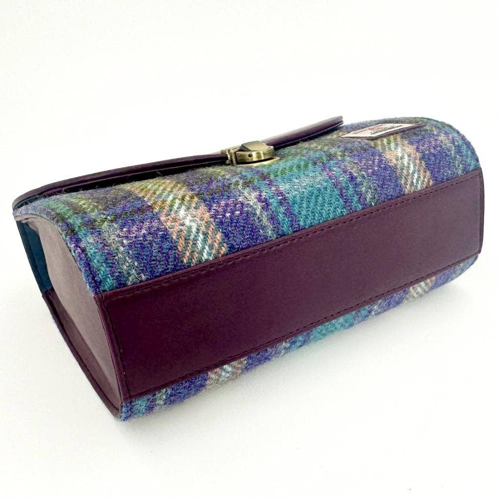 maccessori - Harris Tweed Ladies Mini Day Satchel Bag Green Purple Plaid - Image 4