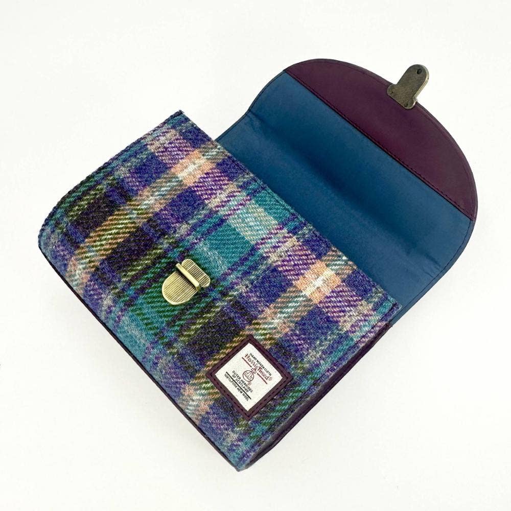 maccessori - Harris Tweed Ladies Mini Day Satchel Bag Green Purple Plaid - Image 5