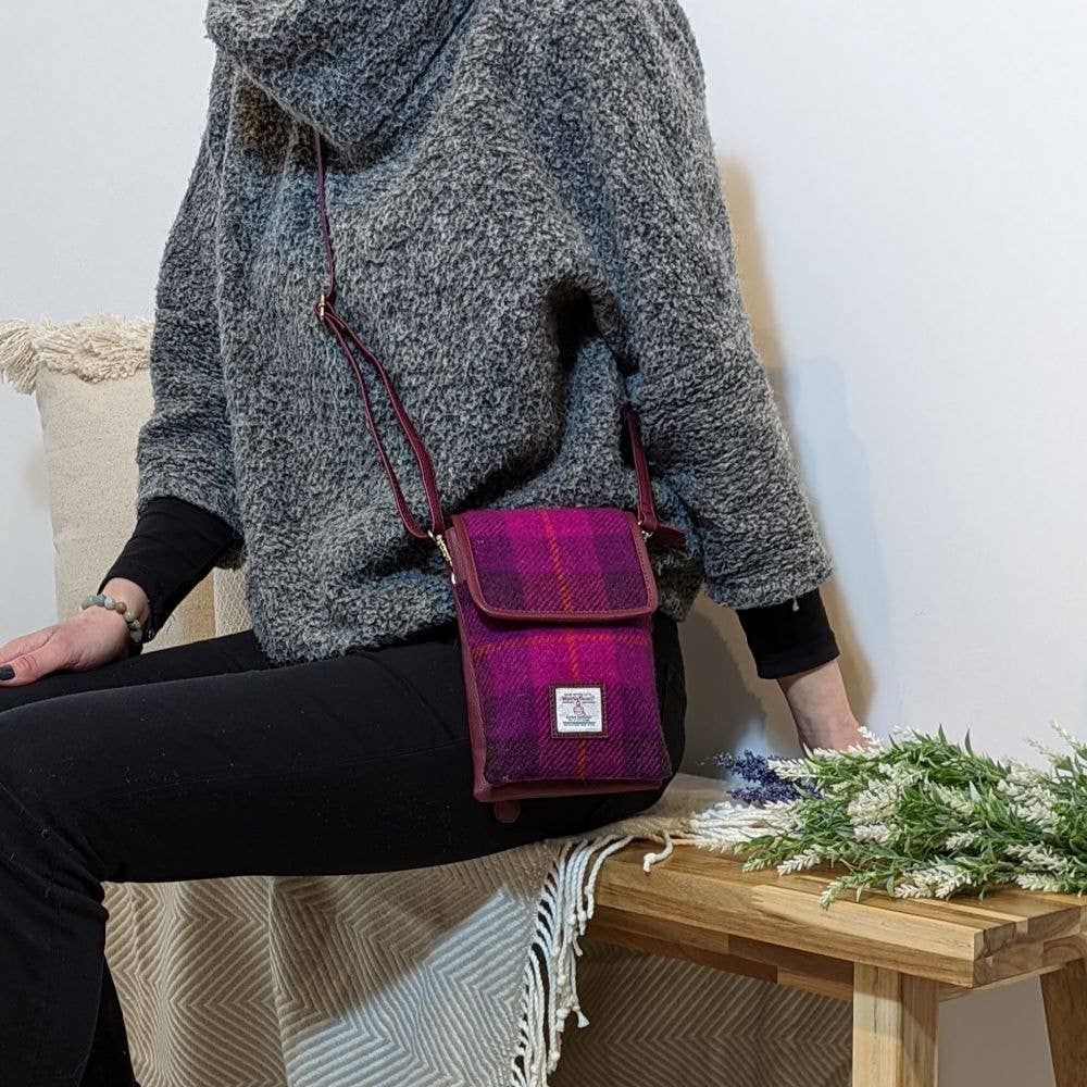maccessori - Harris Tweed Mini Crossbody Bag Purple Check
