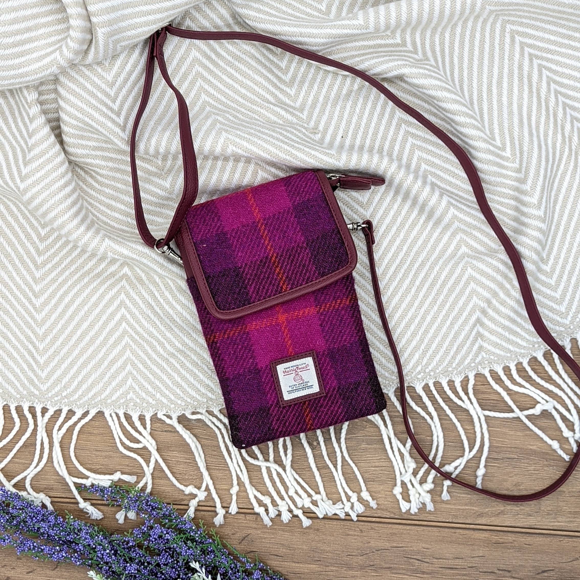 maccessori - Harris Tweed Mini Crossbody Bag Purple Check - Image 6