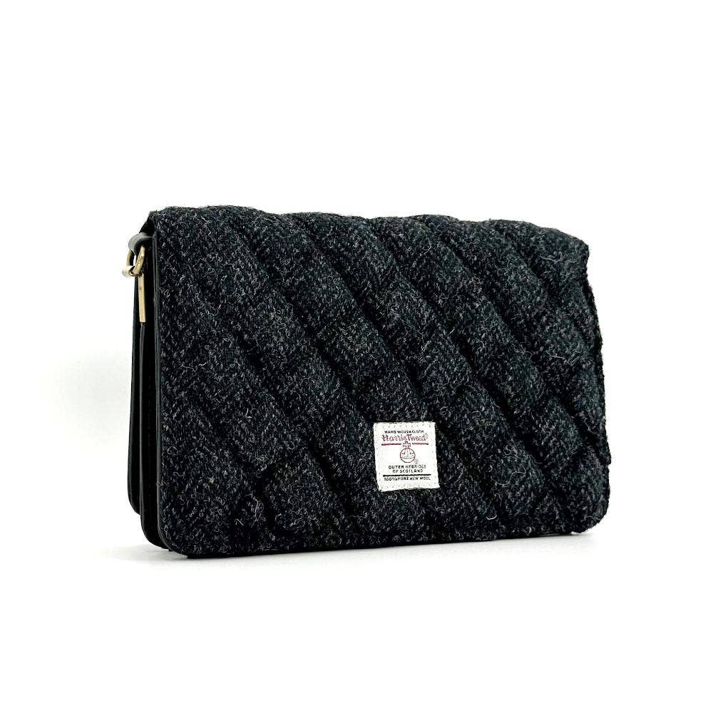 maccessori - Harris Tweed Quilt Shoulder Bag Charcoal - Image 2
