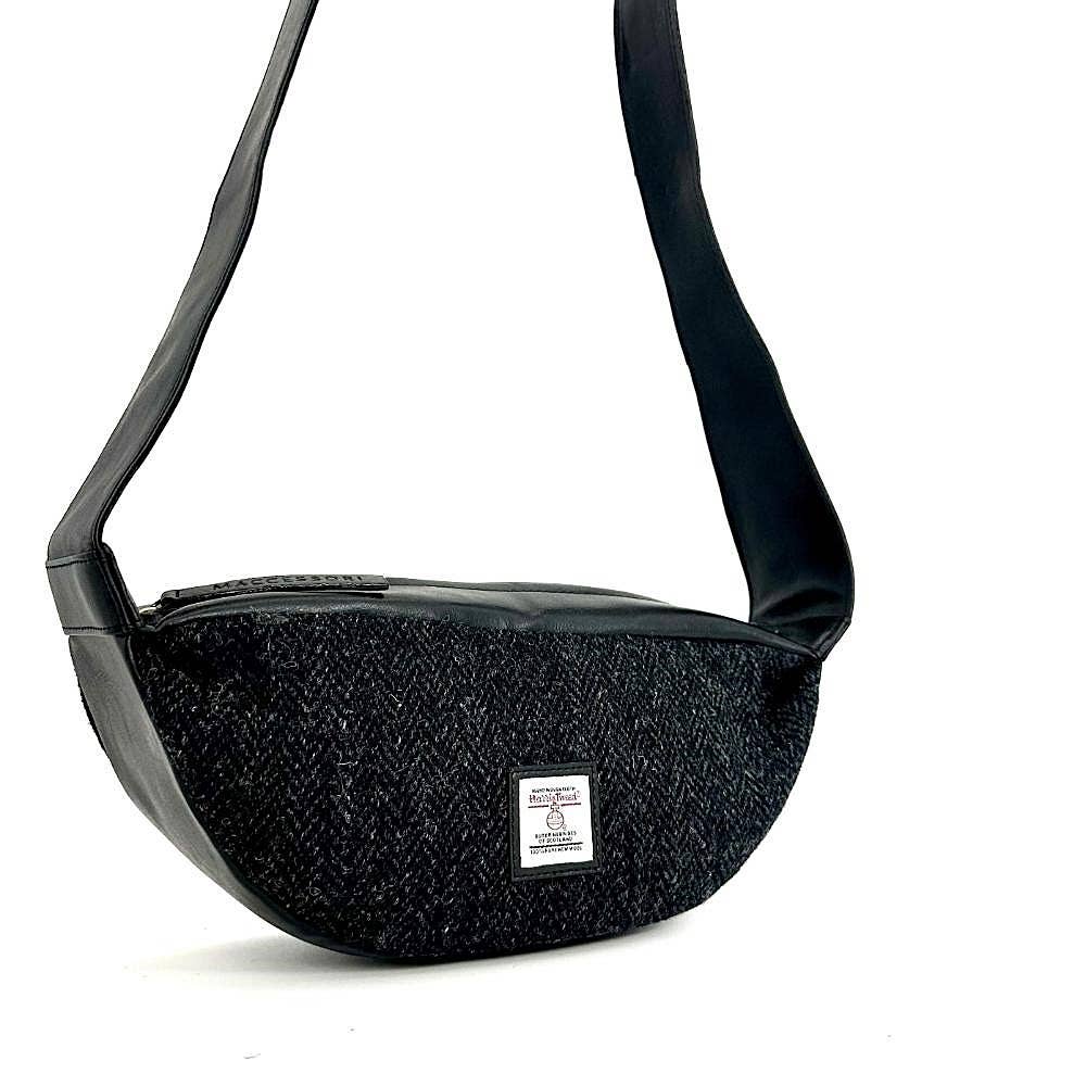 maccessori - Harris Tweed Sling Cross Body Bag Charcoal Herringbone - Image 2