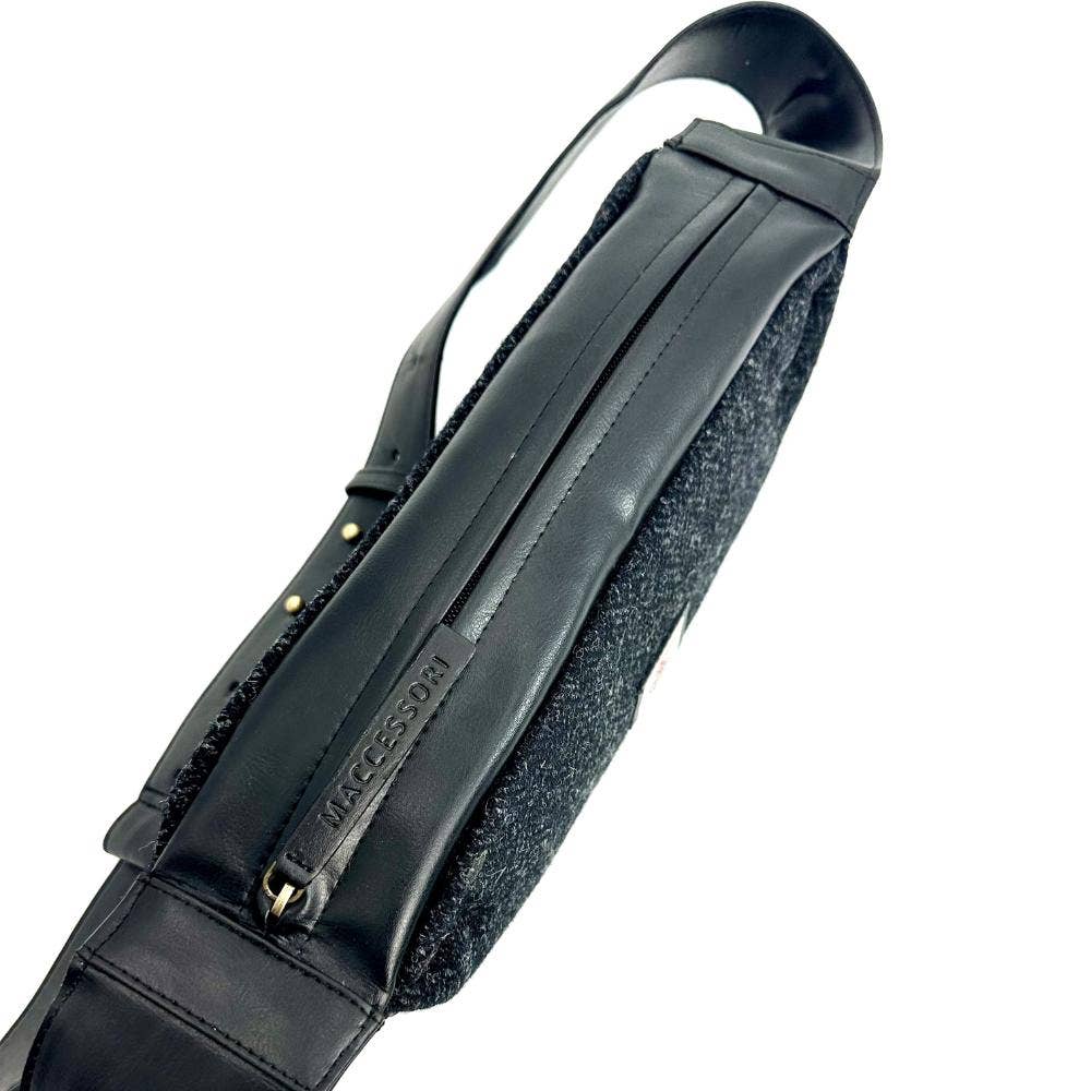 maccessori - Harris Tweed Sling Cross Body Bag Charcoal Herringbone - Image 4