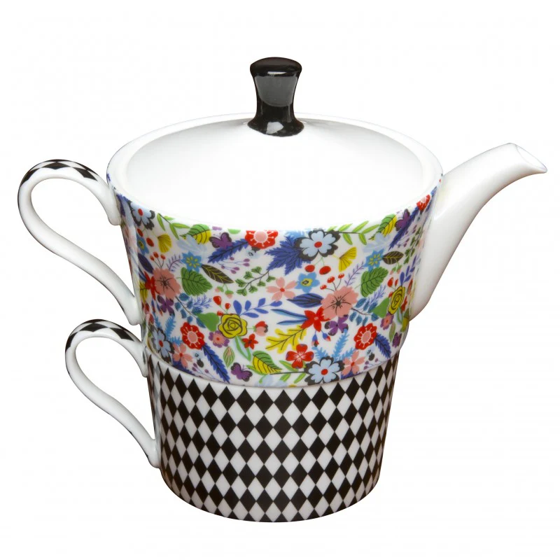 Modern Floral Black Tea for One