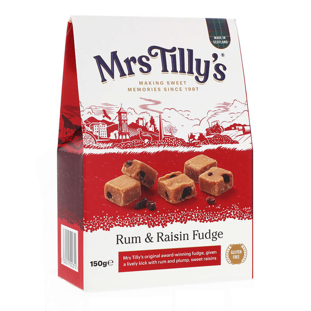 Mrs Tilly's Rum and Raisin Fudge Carton 150g