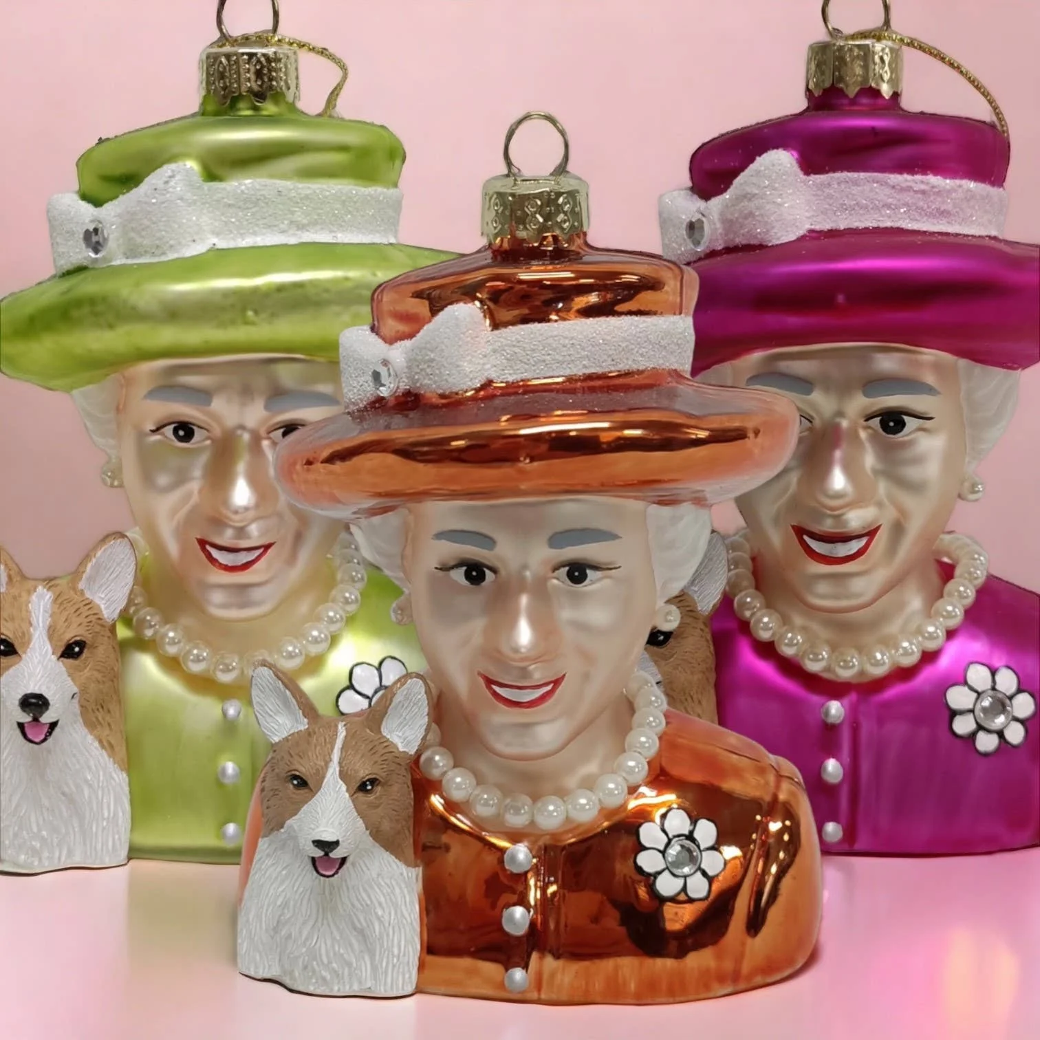 Queen Elizabeth & Corgi Ornament