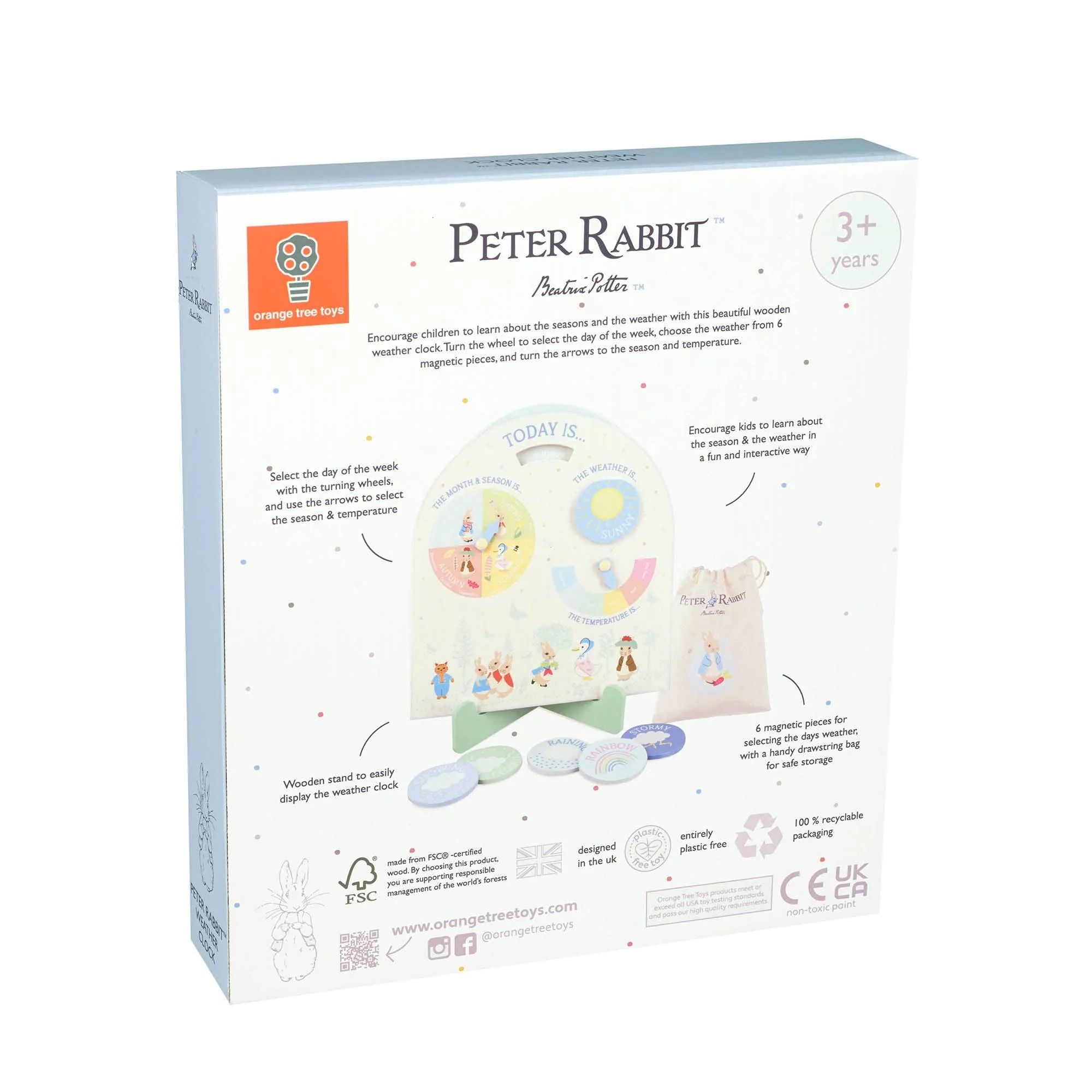 Orange Tree Toys - Peter Rabbit™ Wooden Weather Clock - Image 6