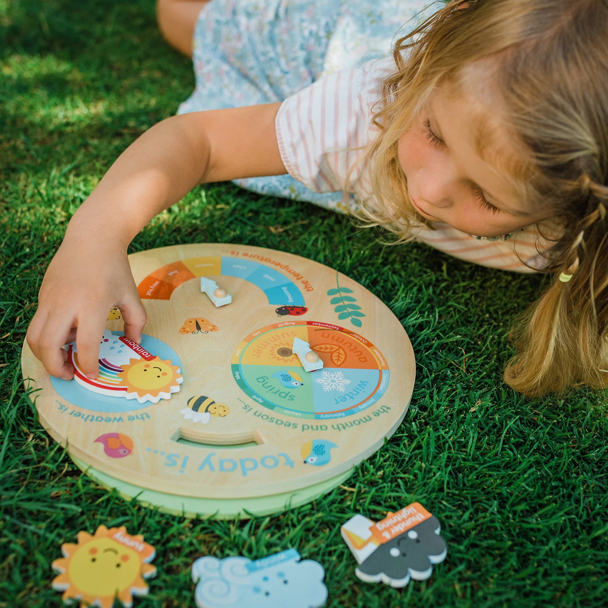 Orange Tree Toys - Spring Garden Wooden Weather Clock - Image 5