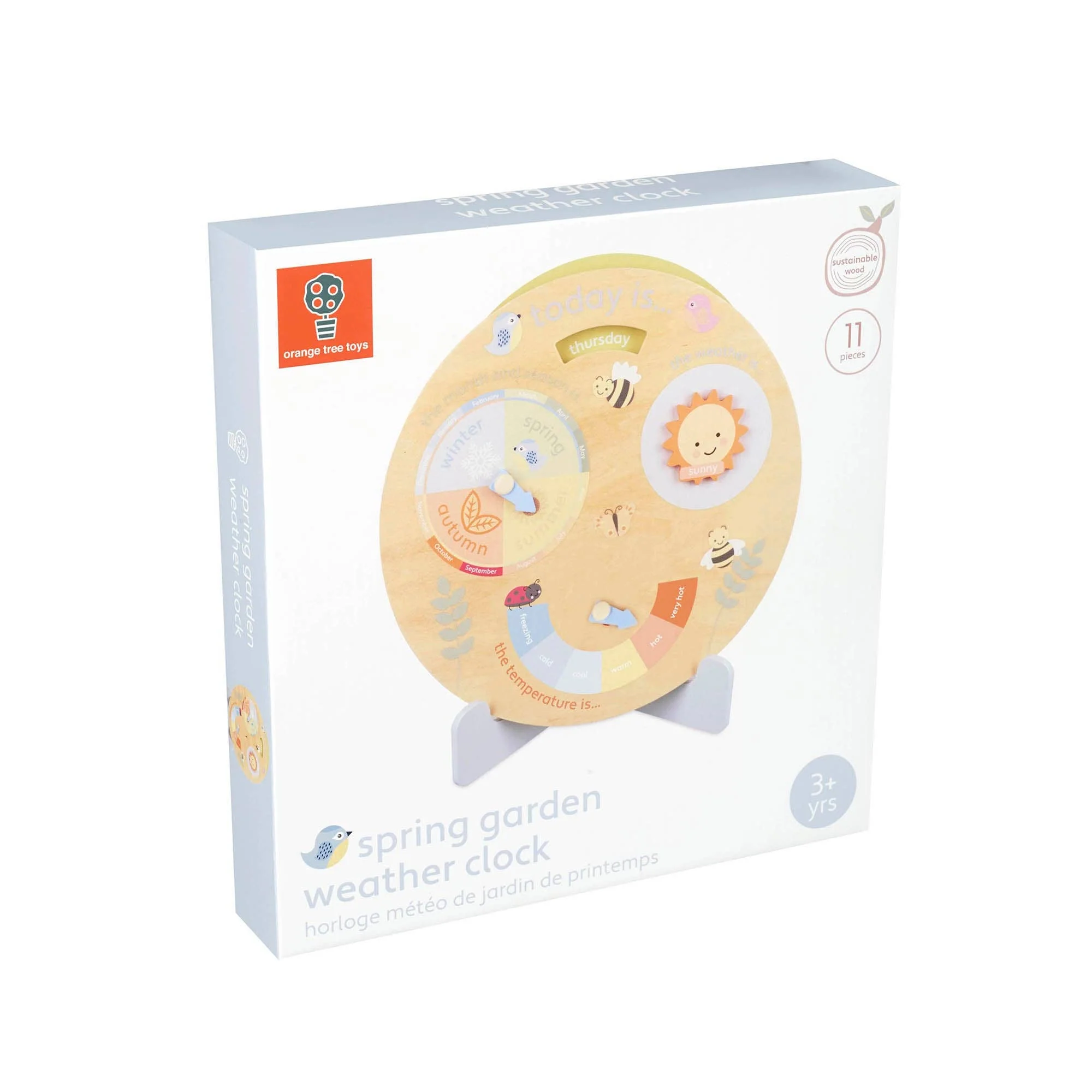 Orange Tree Toys - Spring Garden Wooden Weather Clock - Image 7
