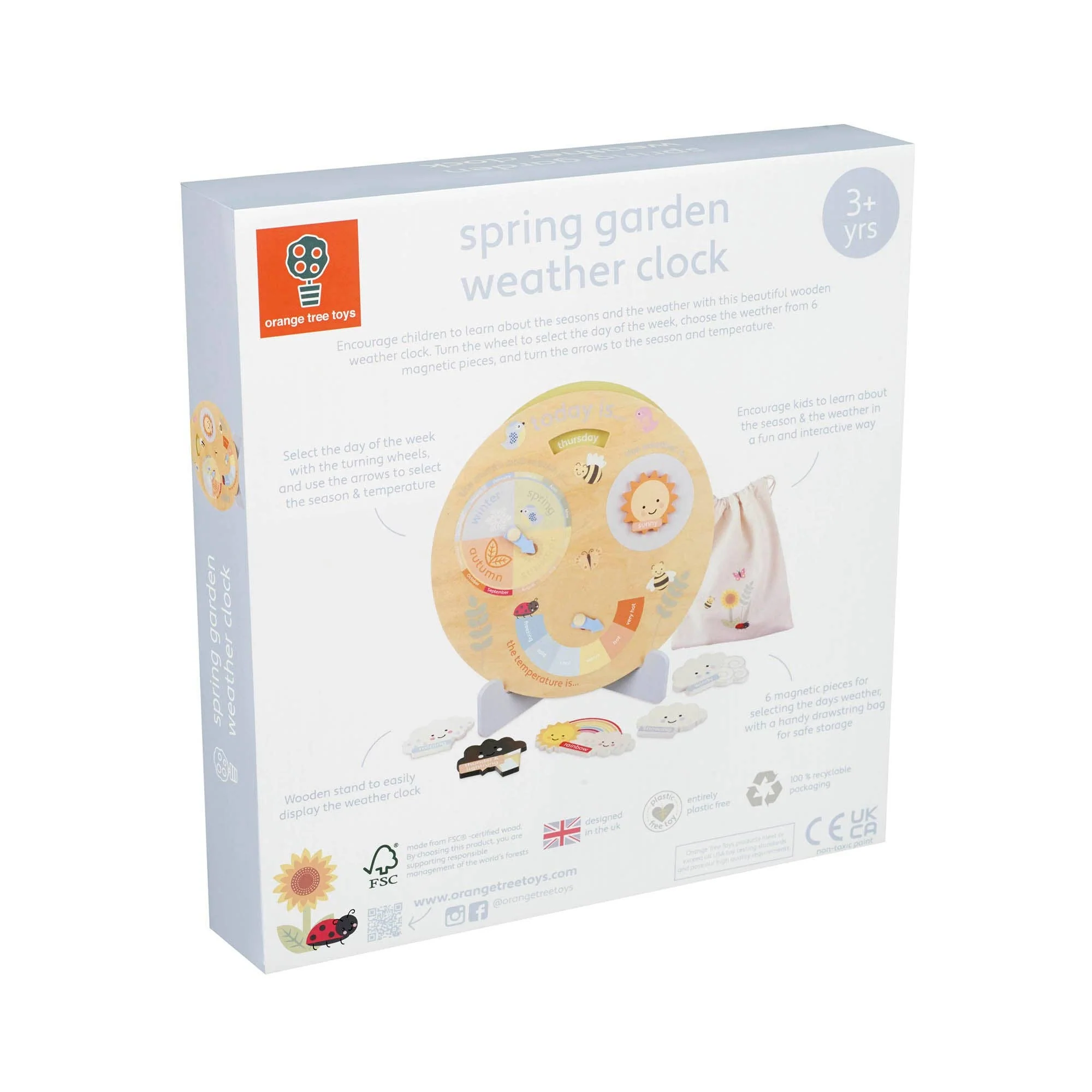 Orange Tree Toys - Spring Garden Wooden Weather Clock - Image 8