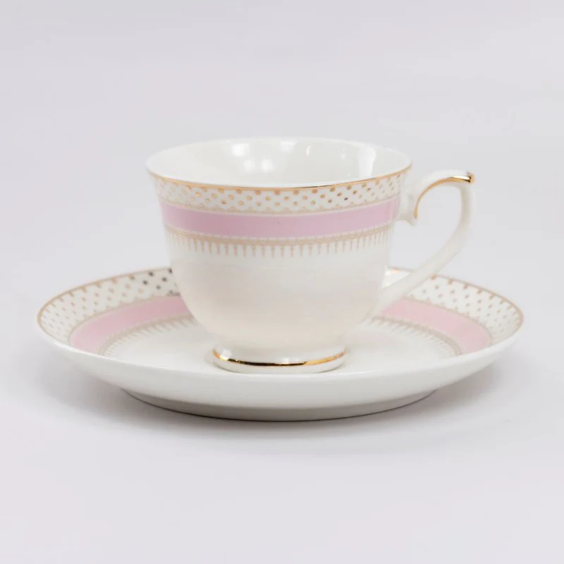 Pink gold Pin Dot Demi Cup Saucers, Set of 4 - Image 2