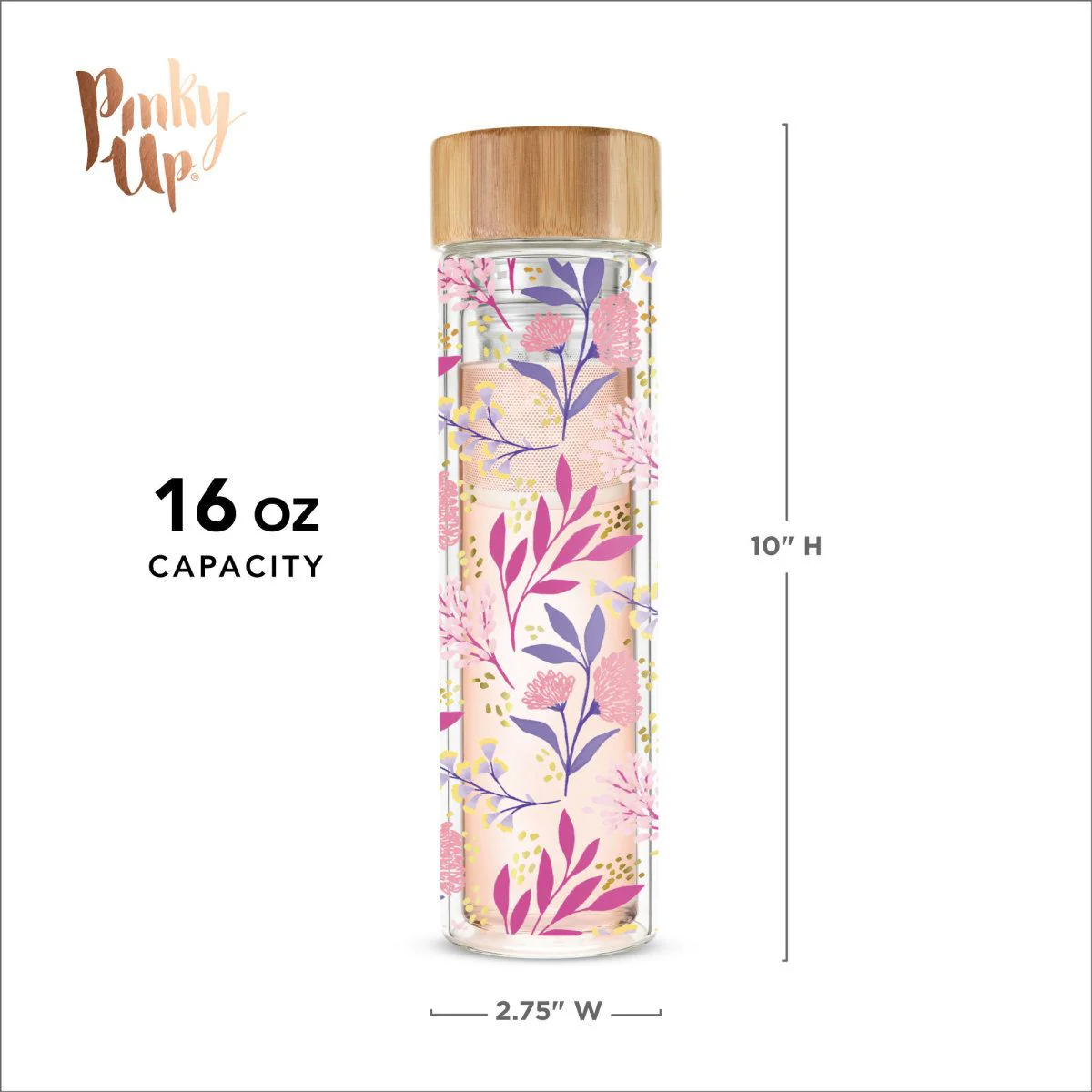 Pinky Up - Blair™ Botanical Bliss Glass Travel Infuser Mug - Image 3