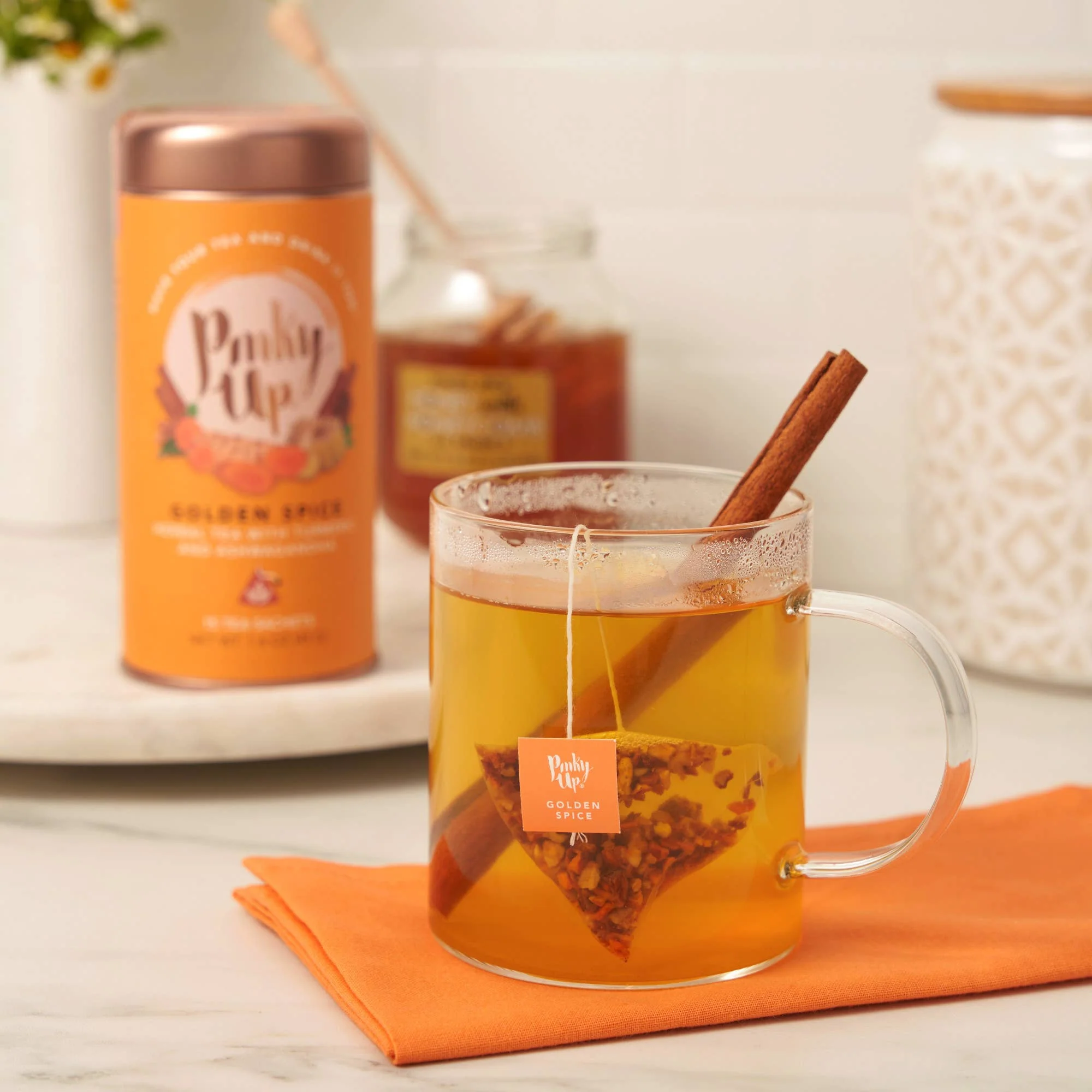 Pinky Up - Golden Spice Herbal Tea 15 Sachets - Image 3