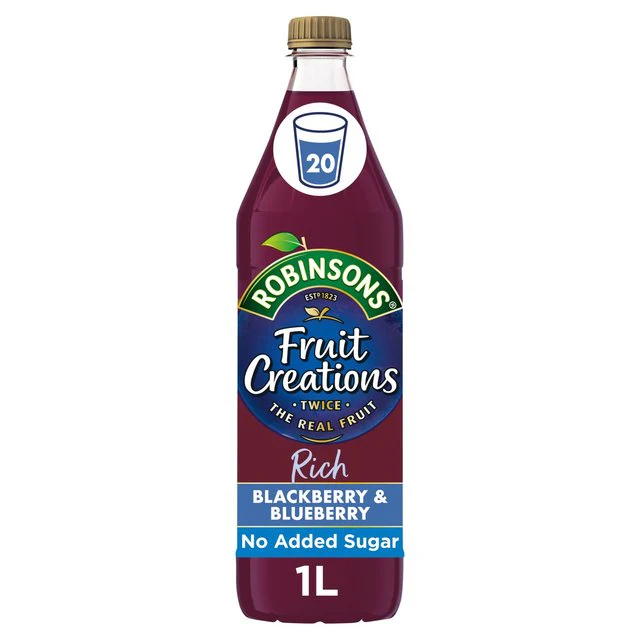 Robinsons Fruit Creations Blackberry and Blueberry Squash No Added Sugar 1 Liter