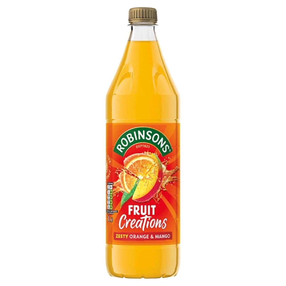 Robinsons Fruit Creations Zesty Orange and Mango Squash No Added Sugar 1 Litre