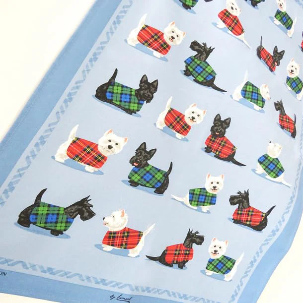 Samuel Lamont Scottie Dog and Westie Tea Towel - Image 2