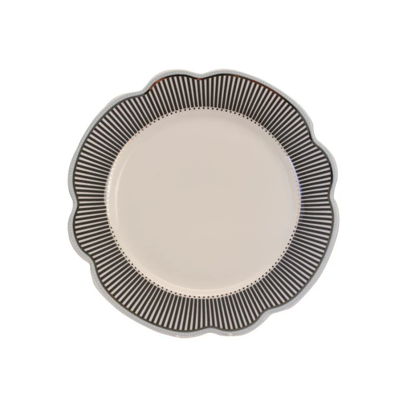 Scallop Navy Toile Salad Plates, Set of 4