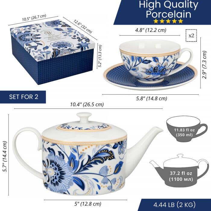 STP - Melodie de Fleurs Porcelain Tea Set of 5 pcs - Image 2