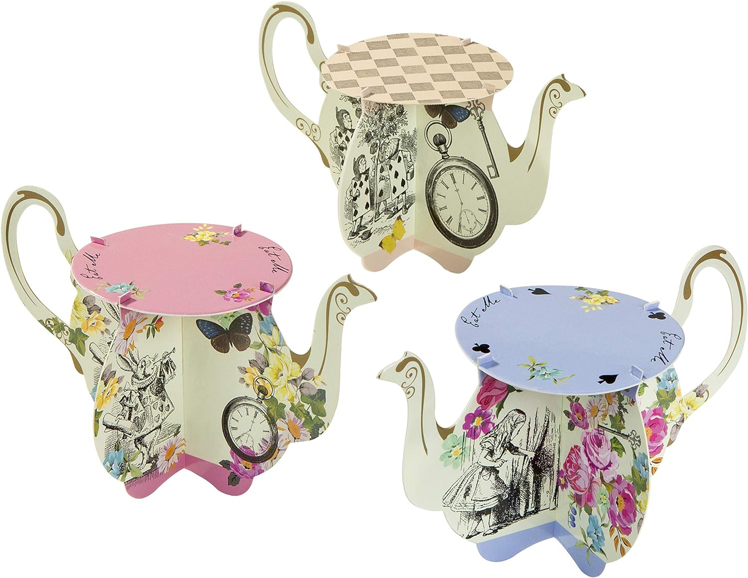 Talking Tables Alice in Wonderland Teapot Cupcake Stands 6pc